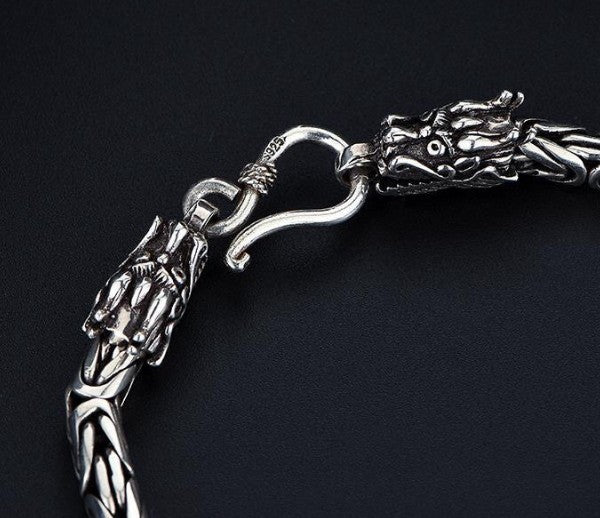 925 Silver Dragon Head Bracelet – Symbol of Strength & Protection | T&P Men’s Vault