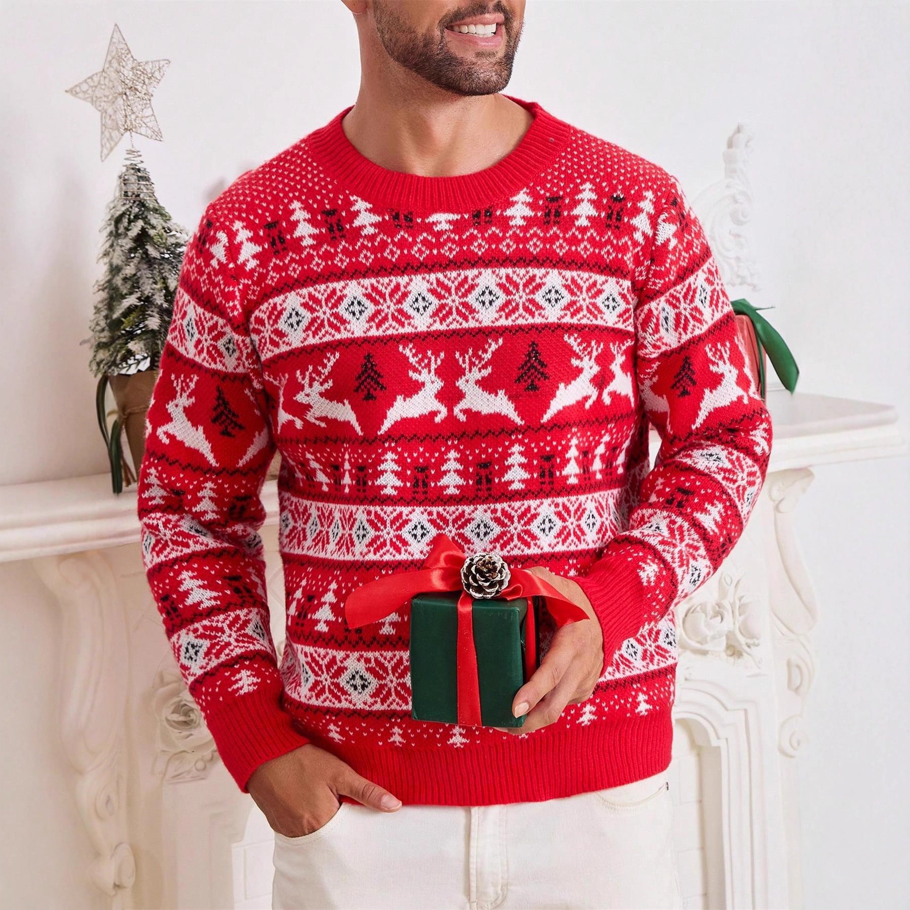 T&P Holiday Classic | Red Christmas Sweater for Men