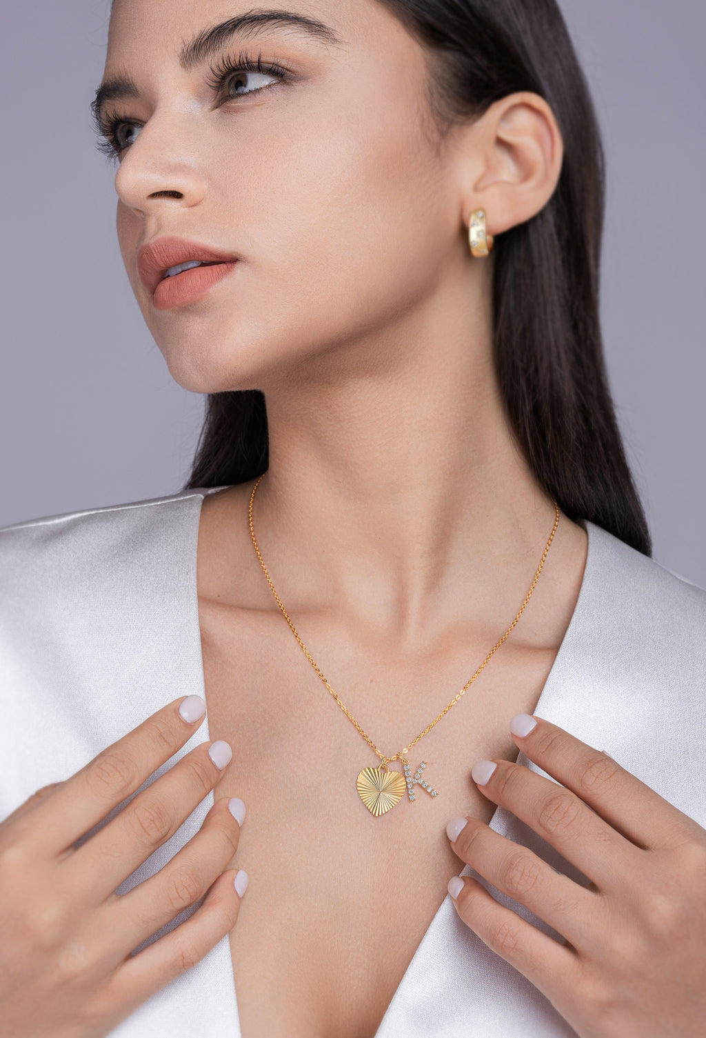 Heart Secret – Luxury Gold & Moissanite Pendant Necklace for Women