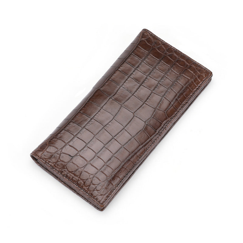 Luxury Business Leather Wallet for Men – Crocodile Pattern | Slim Long Design