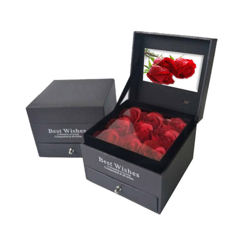 Preserved Flower Gift Box with Video Screen – Luxury Romantic Keepsake for Valentine’s Day & Anniversaries