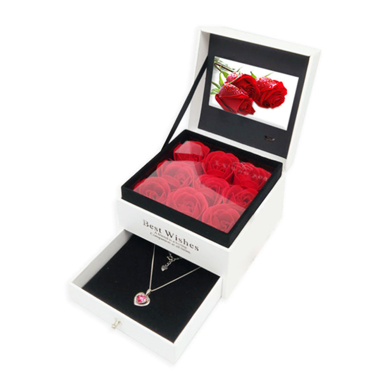 Preserved Flower Gift Box with Video Screen – Luxury Romantic Keepsake for Valentine’s Day & Anniversaries