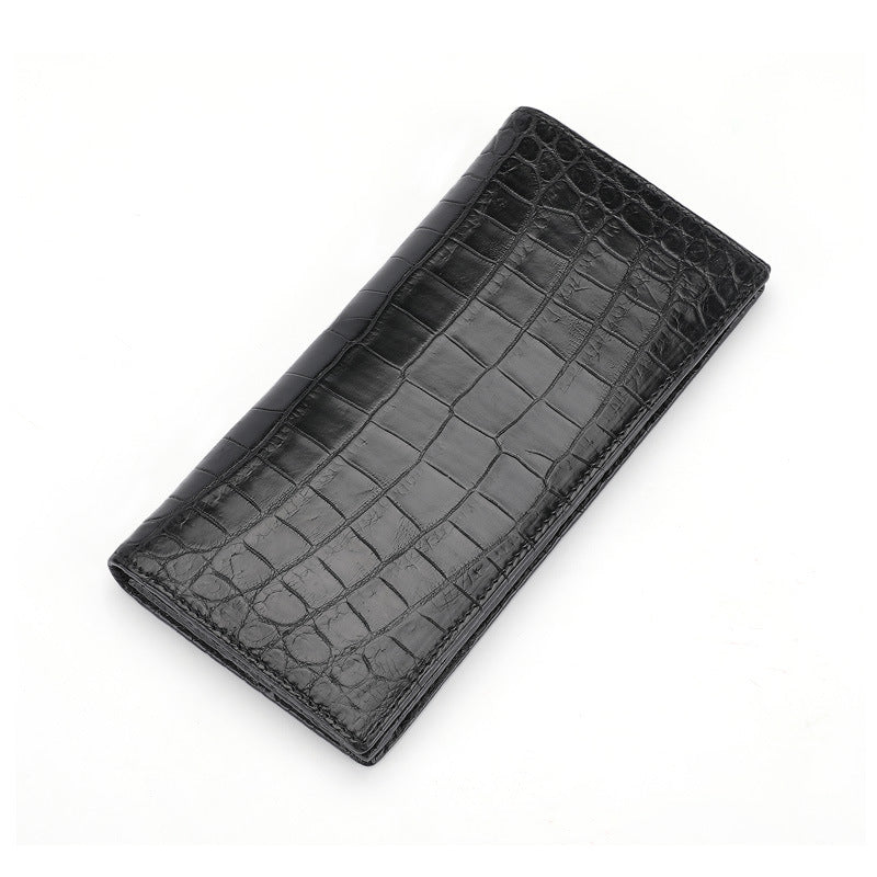 Luxury Business Leather Wallet for Men – Crocodile Pattern | Slim Long Design