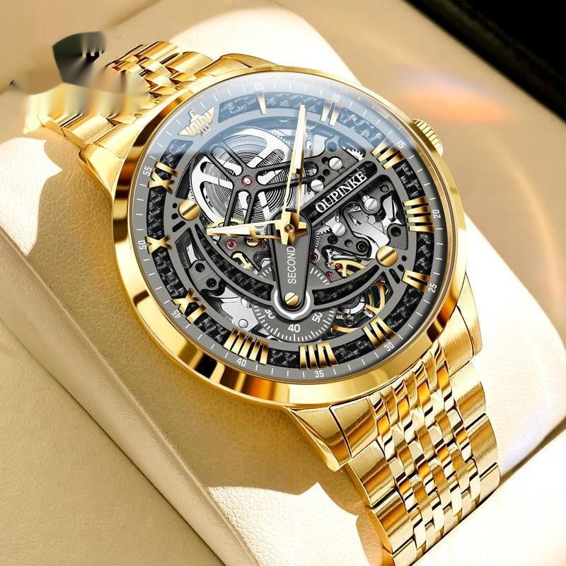 Luxury Automatic Mechanical Skeleton Watch – Men’s High-End Timepiece