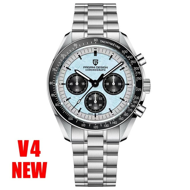 Luxury Multi-Function Black & Silver Men’s Watch – Waterproof Quartz Calendar Timepiece