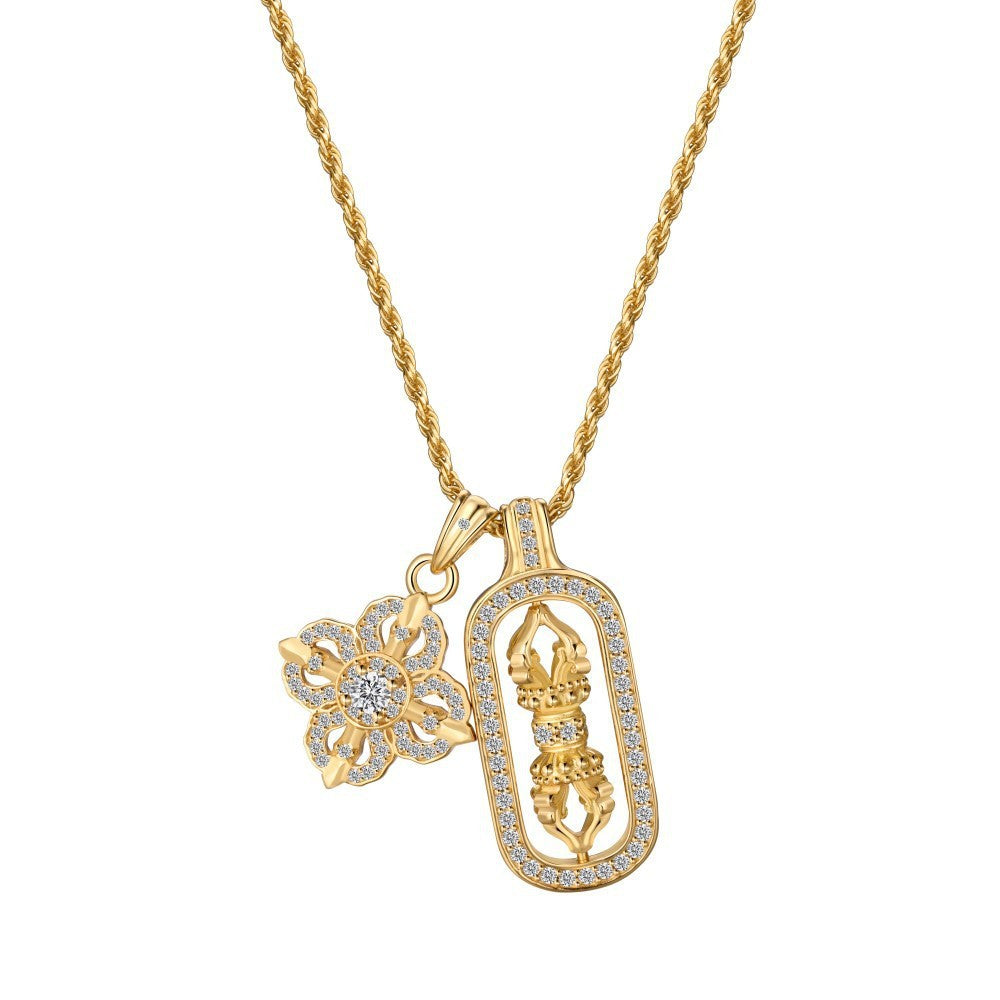 T&P Golden Grace Double Pendant Necklace | 925 Gold-Plated Elegance