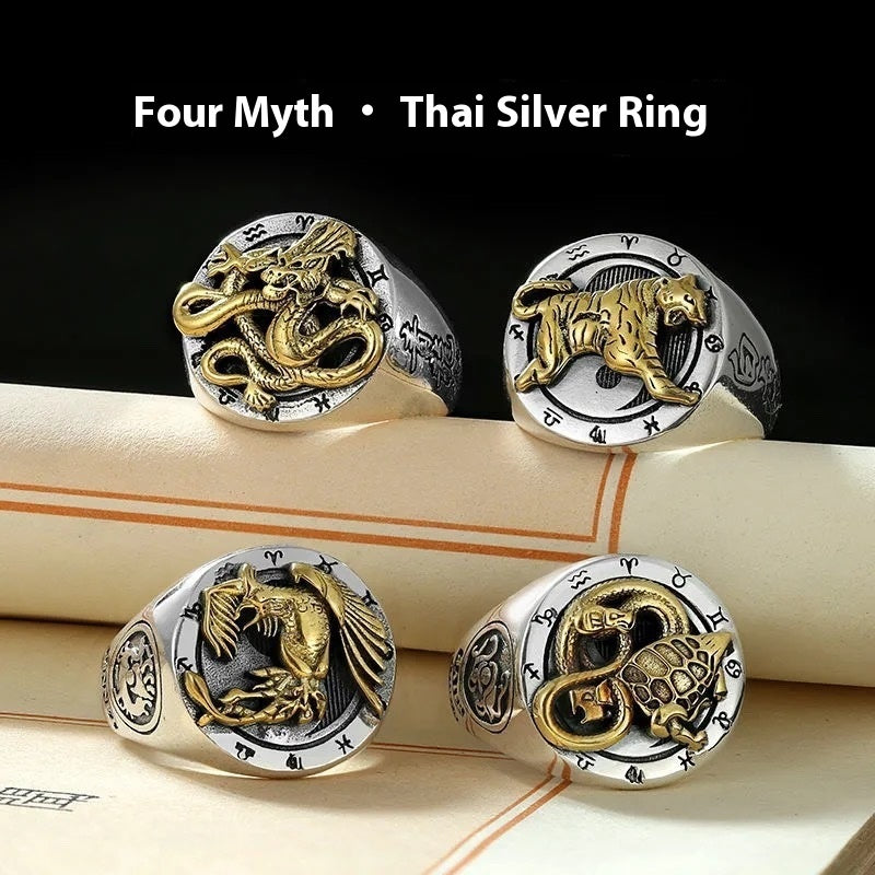 990 Pure Silver Dragon & Tiger Ring – Mythic Power Jewelry | T&P Men’s Vault