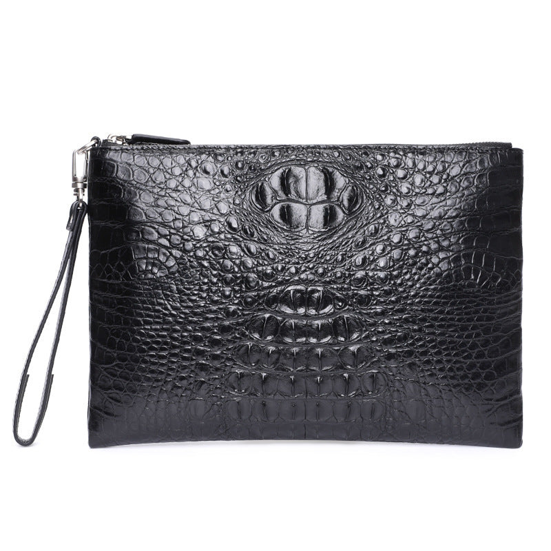 Luxury Men’s Business Clutch Wallet – Crocodile Pattern Zipper Organizer