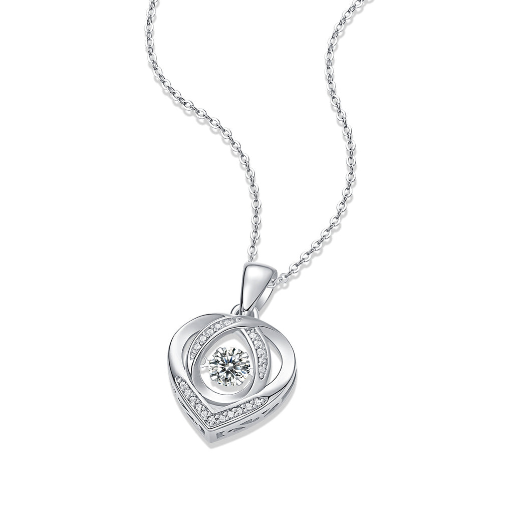 Heart of Love – Luxury Moissanite & Sterling Silver Pendant Necklace