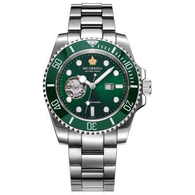 T&P Diver Mechanical Automatic Watch | Open-Heart Stainless Steel Edition