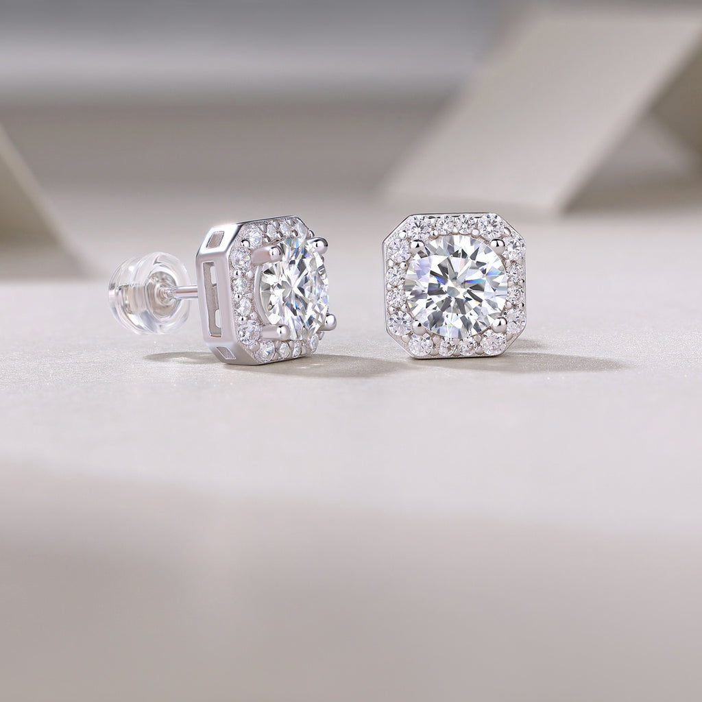 Luxury Moissanite Stud Earrings – Diamond Shine Elegance for Women