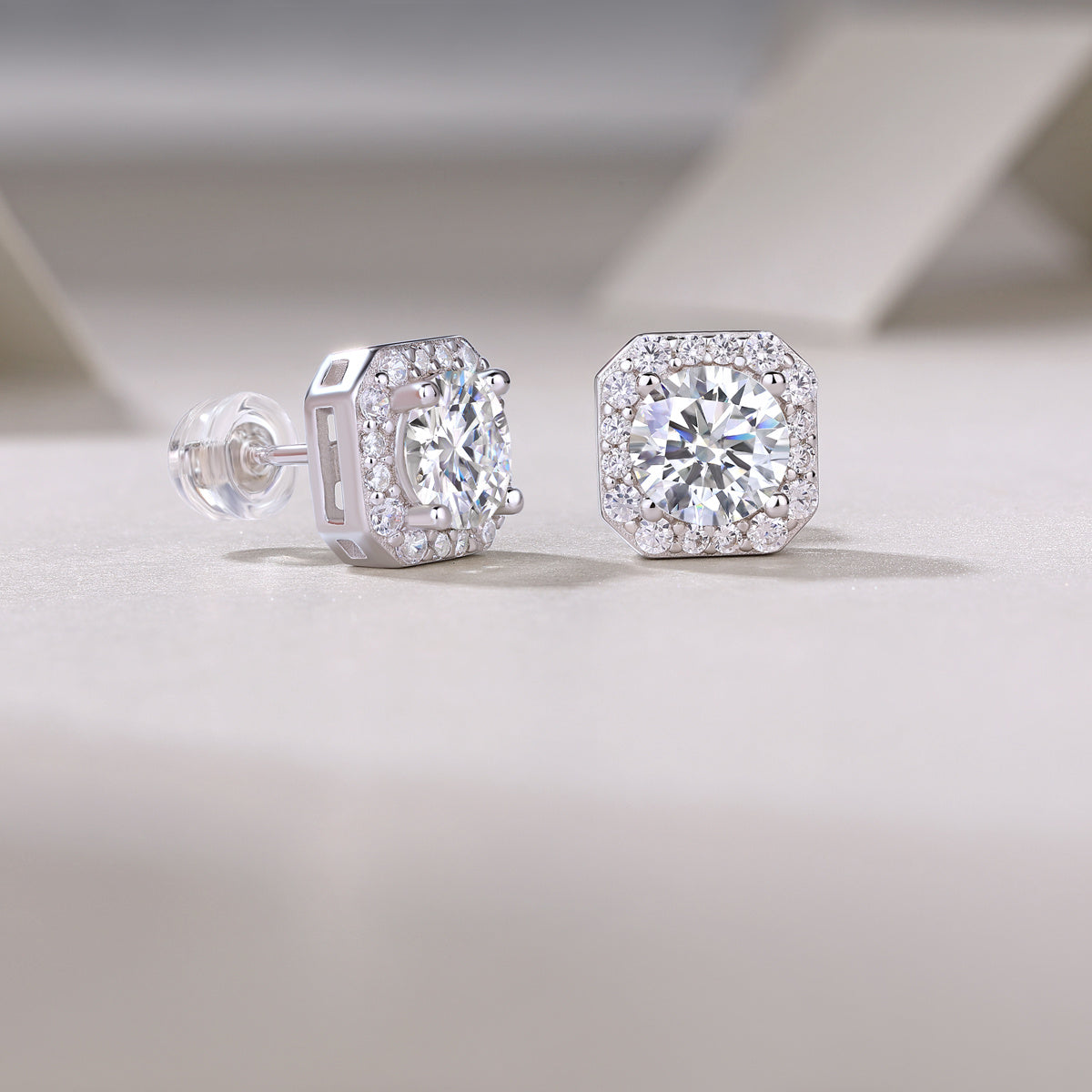 Luxury Moissanite Stud Earrings – Diamond Shine Elegance for Women