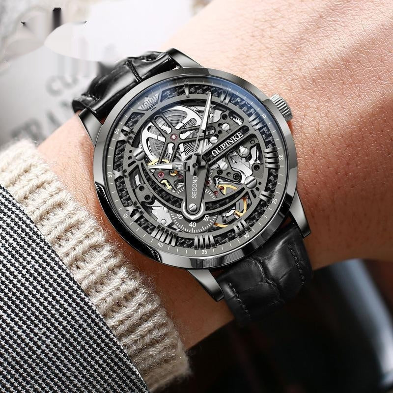 Luxury Automatic Mechanical Skeleton Watch – Men’s High-End Timepiece