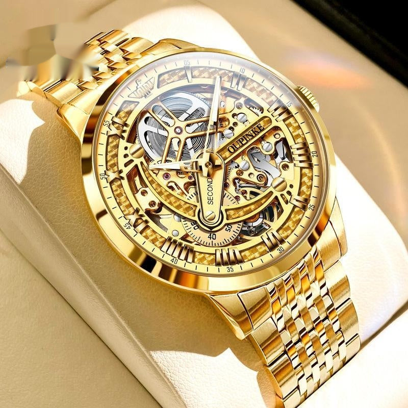 Luxury Automatic Mechanical Skeleton Watch – Men’s High-End Timepiece