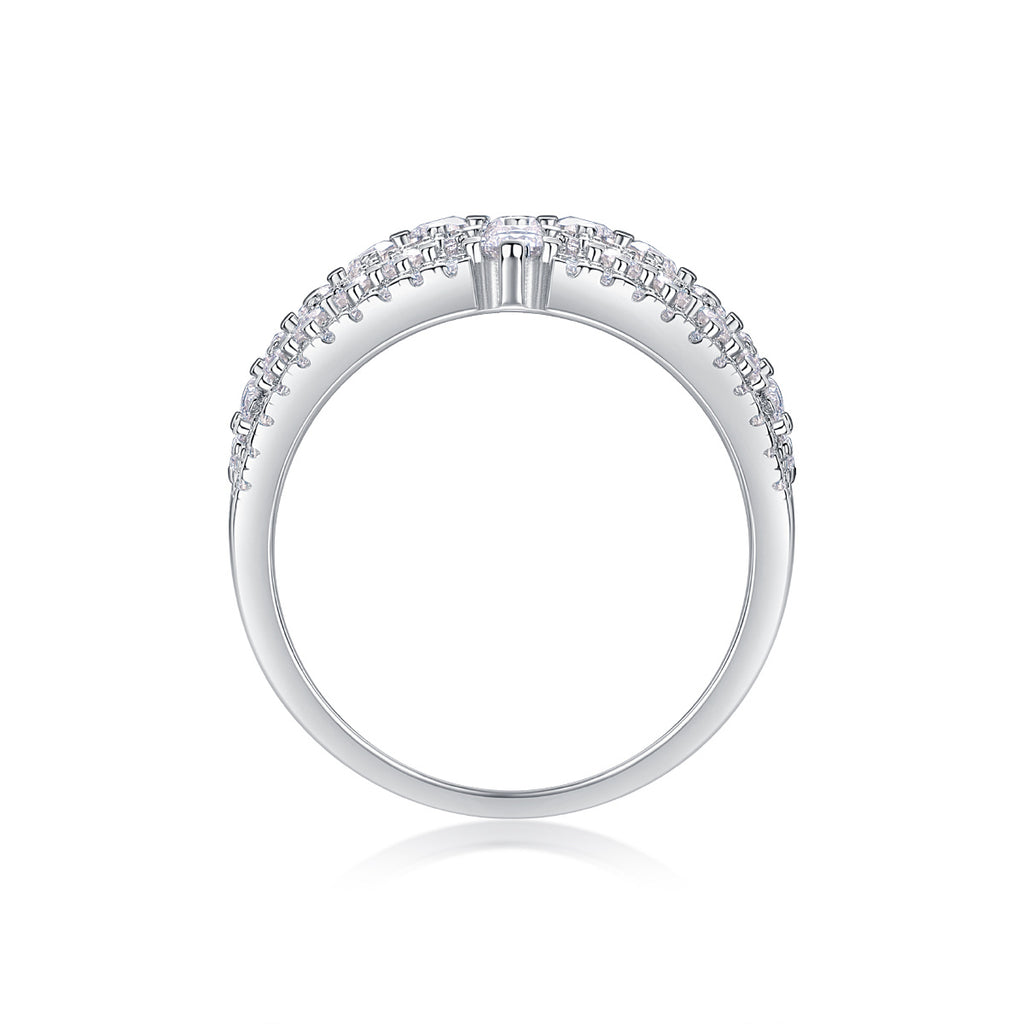 Luxury Moissanite Eternity Ring – Sterling Silver Band with Diamond-Like Sparkle