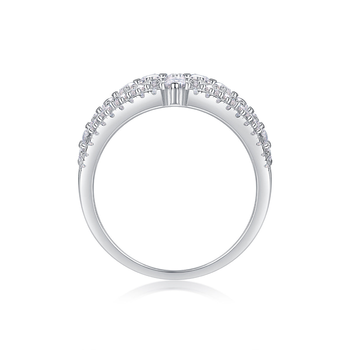 Luxury Moissanite Eternity Ring – Sterling Silver Band with Diamond-Like Sparkle