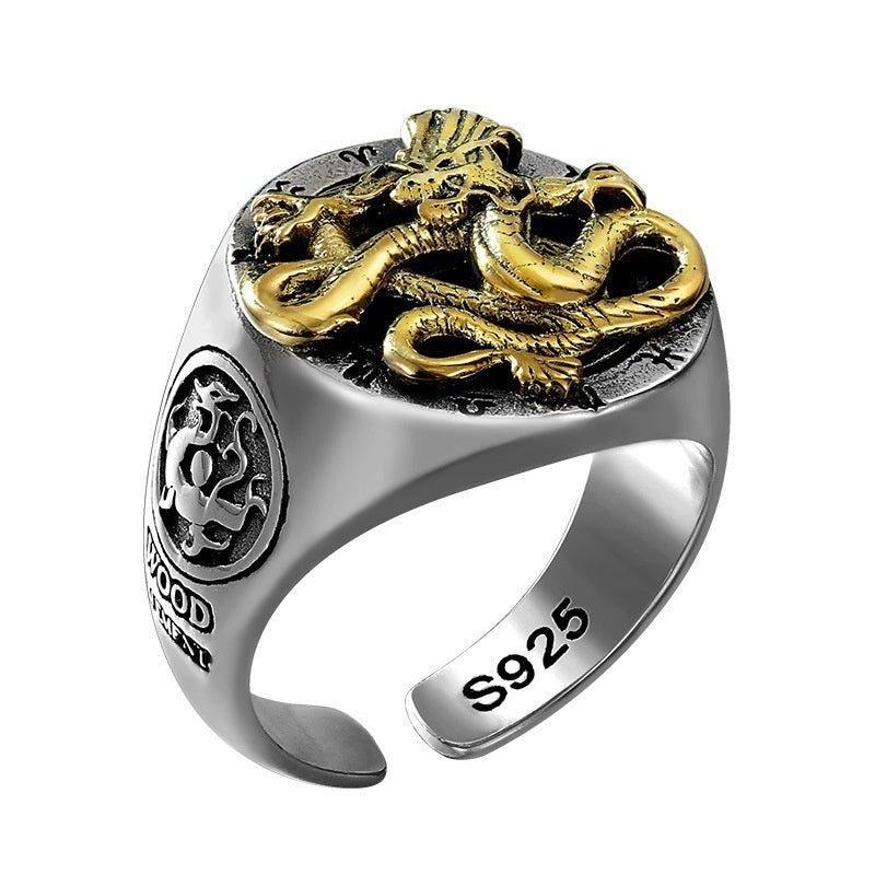 990 Pure Silver Dragon & Tiger Ring – Mythic Power Jewelry | T&P Men’s Vault