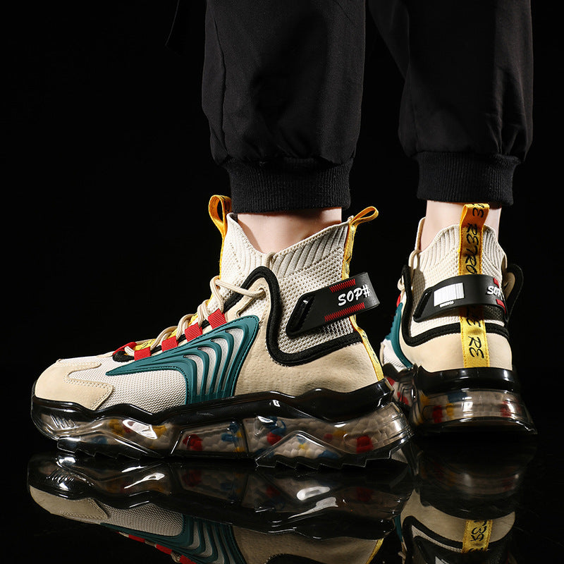 T&P TitanStep High-Top Sneakers – Thick Sole Breathable Street Shoes for Men