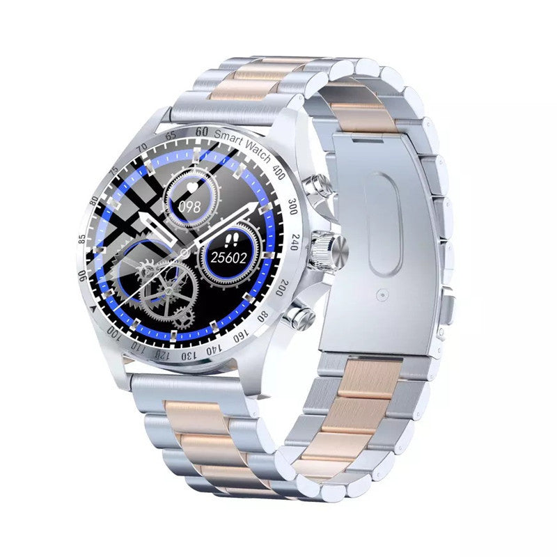 Luxury Business Smartwatch – Heart Rate, Blood Pressure & Fitness Tracking with Leather Strap