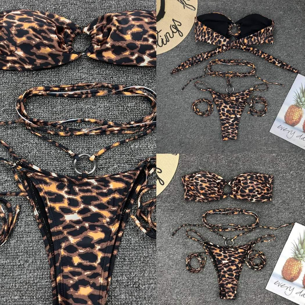 T&P WildLeopard Strappy Bikini – Luxury Leopard Print Swimwear