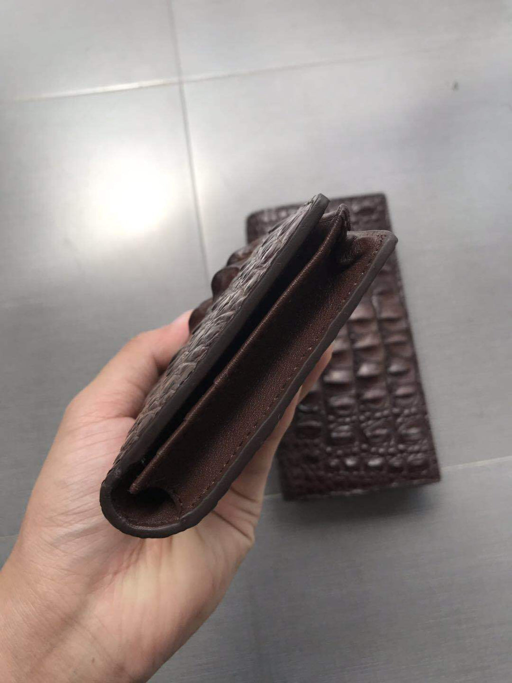 Luxury Crocodile Pattern Leather Wallet – Long Trend Casual | T&P Collection