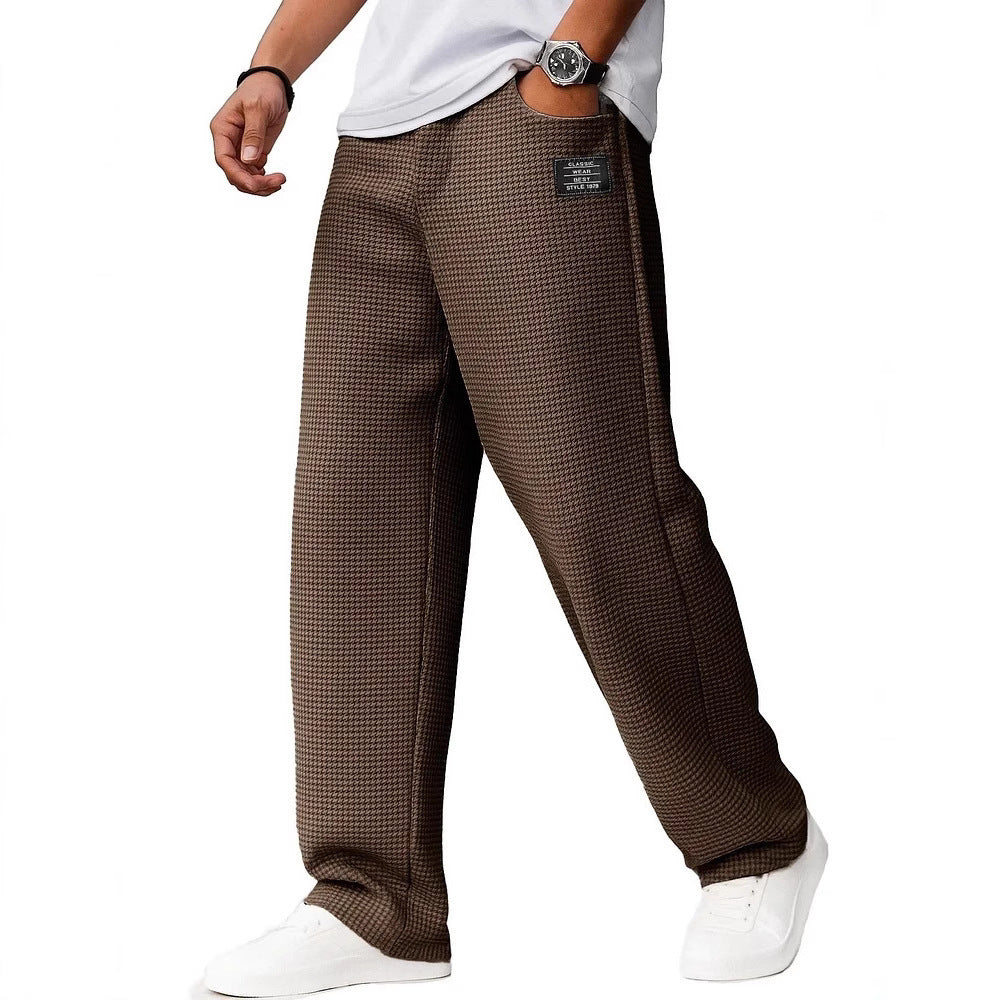 T&P Waffle Relax Pants | Men’s Straight-Leg Winter Casual Trousers
