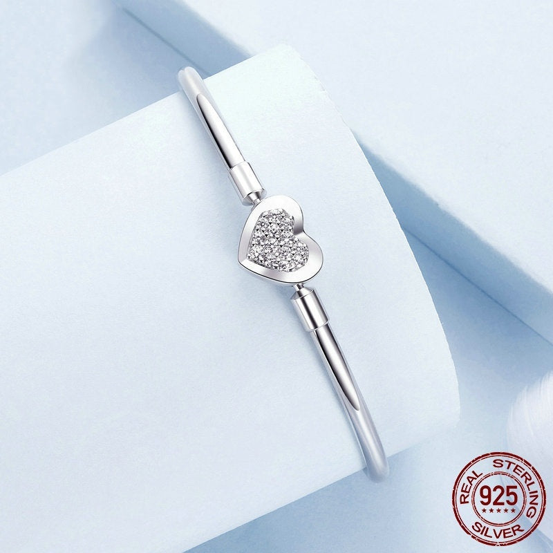 T&P Shining Heart Bracelet | S925 Sterling Silver with Zircon Stones
