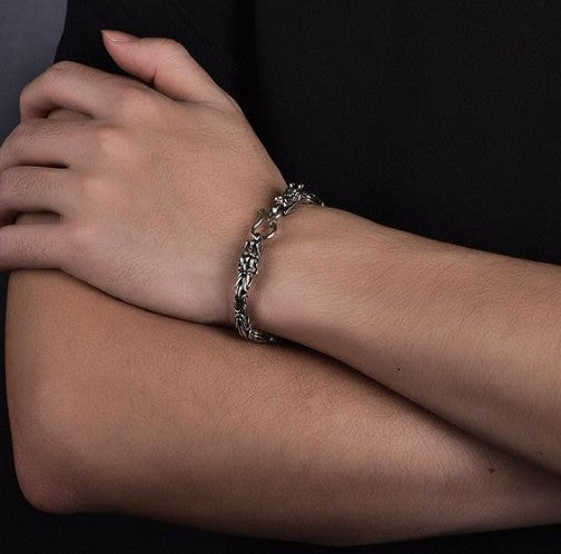 925 Silver Dragon Head Bracelet – Symbol of Strength & Protection | T&P Men’s Vault