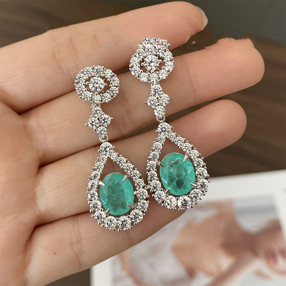 Luxury Women’s Earrings – Gift Boxed Blue Crystal Drop Design