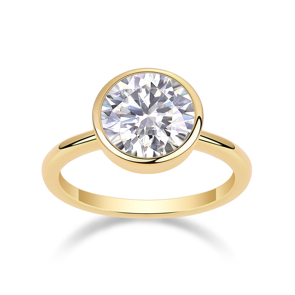 Time Bubble – Luxury Gold Moissanite Statement Ring for Women
