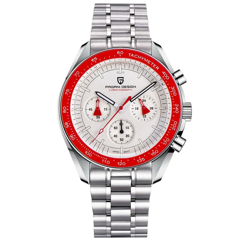 Luxury Multi-Function Black & Silver Men’s Watch – Waterproof Quartz Calendar Timepiece