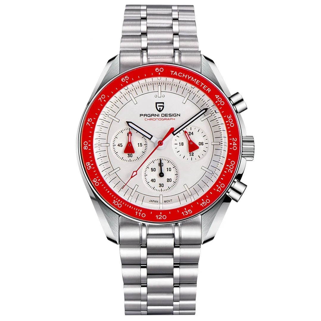 Luxury Multi-Function Black & Silver Men’s Watch – Waterproof Quartz Calendar Timepiece