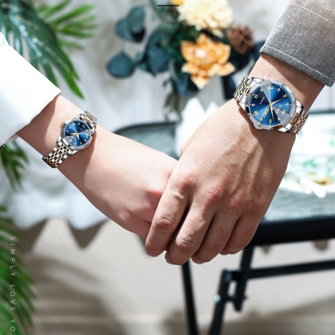 Couple Watches Set – Matching His & Hers Quartz Watches | Perfect Gift