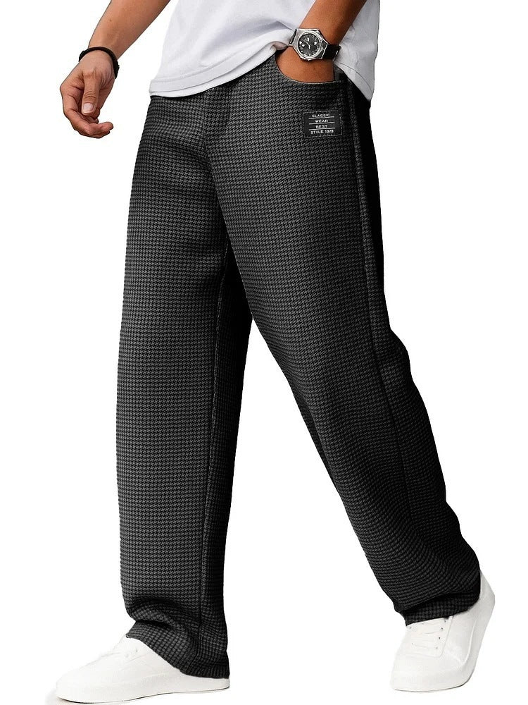 T&P Waffle Relax Pants | Men’s Straight-Leg Winter Casual Trousers
