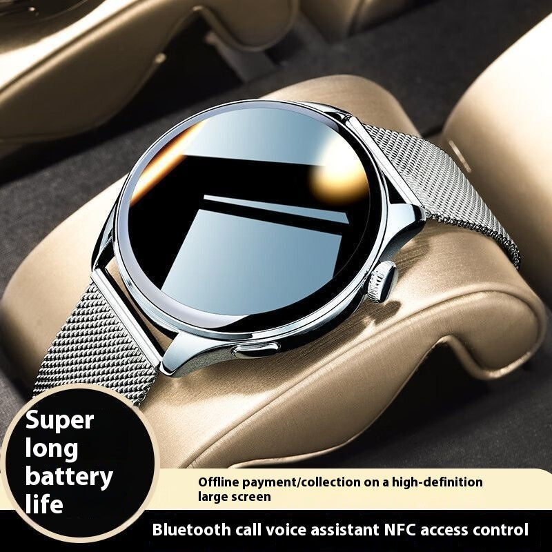 T&P BlackSteel Smart Watch – Bluetooth Call & Health Monitoring Watch