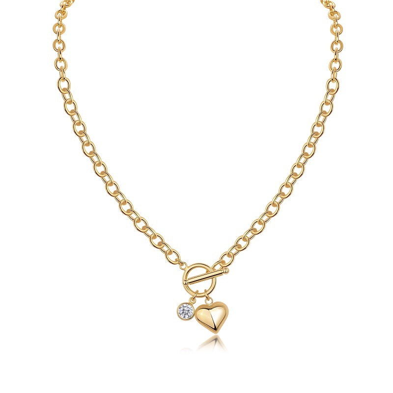 Meteor Wish – Luxury Gold Heart & Moissanite Pendant Necklace