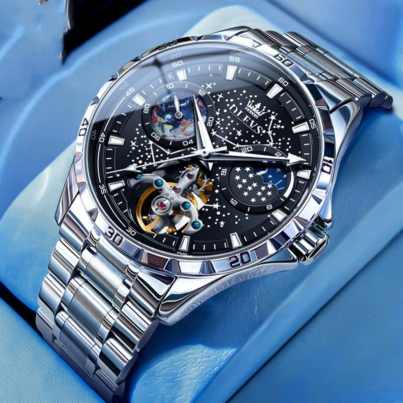 Luxury Starry Sky Skeleton Watch – Automatic Mechanical Waterproof Timepiece