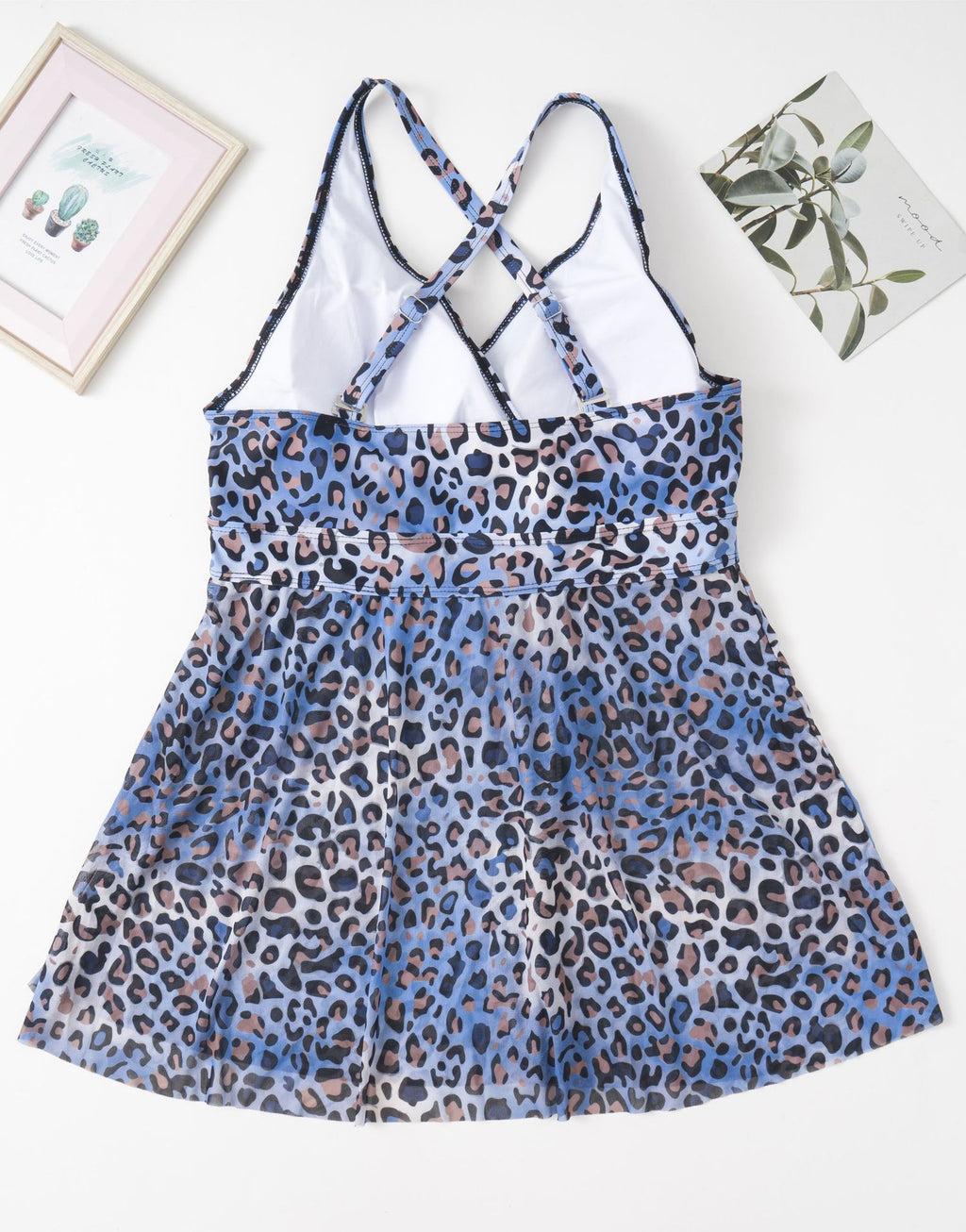 T&P CurveLeopard Halter Bikini – Plus-Size Blue Leopard Wrap Swim Set