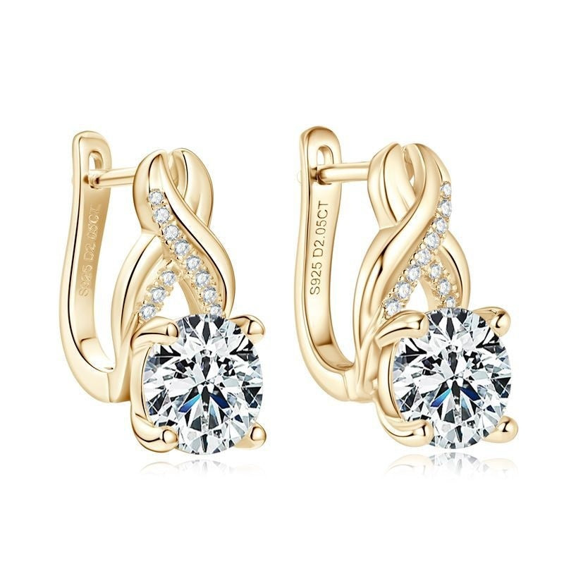Moissanite Infinity Twist Earrings – 925 Sterling Silver Luxury Jewelry