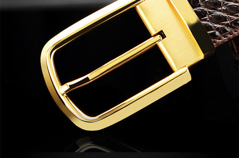 Business Casual Belt – Men’s Pin Buckle Leather Strap