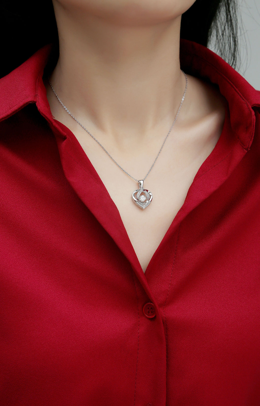 Heart of Love – Luxury Moissanite & Sterling Silver Pendant Necklace