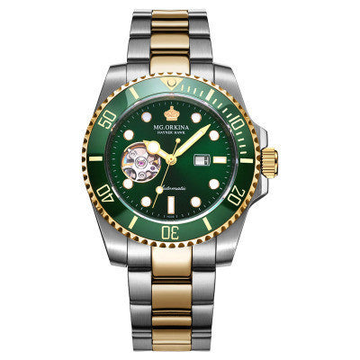 T&P Diver Mechanical Automatic Watch | Open-Heart Stainless Steel Edition