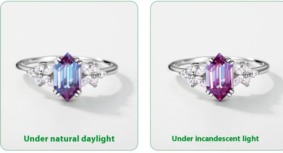 Luxury Alexandrite Ring – Color Changing Gemstone Anniversary & Fashion Jewelry