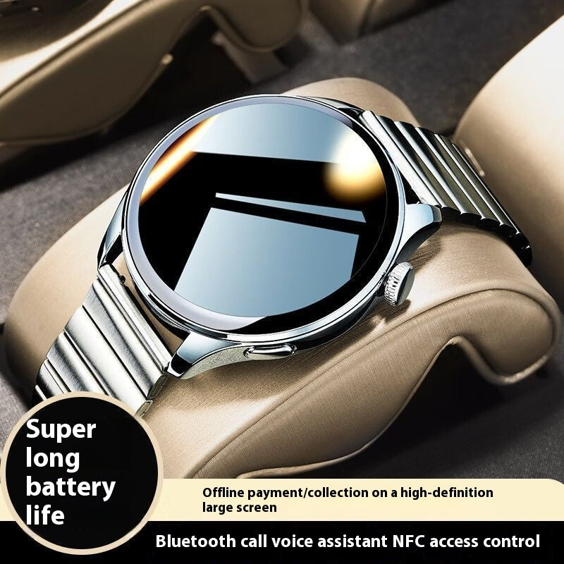 T&P BlackSteel Smart Watch – Bluetooth Call & Health Monitoring Watch