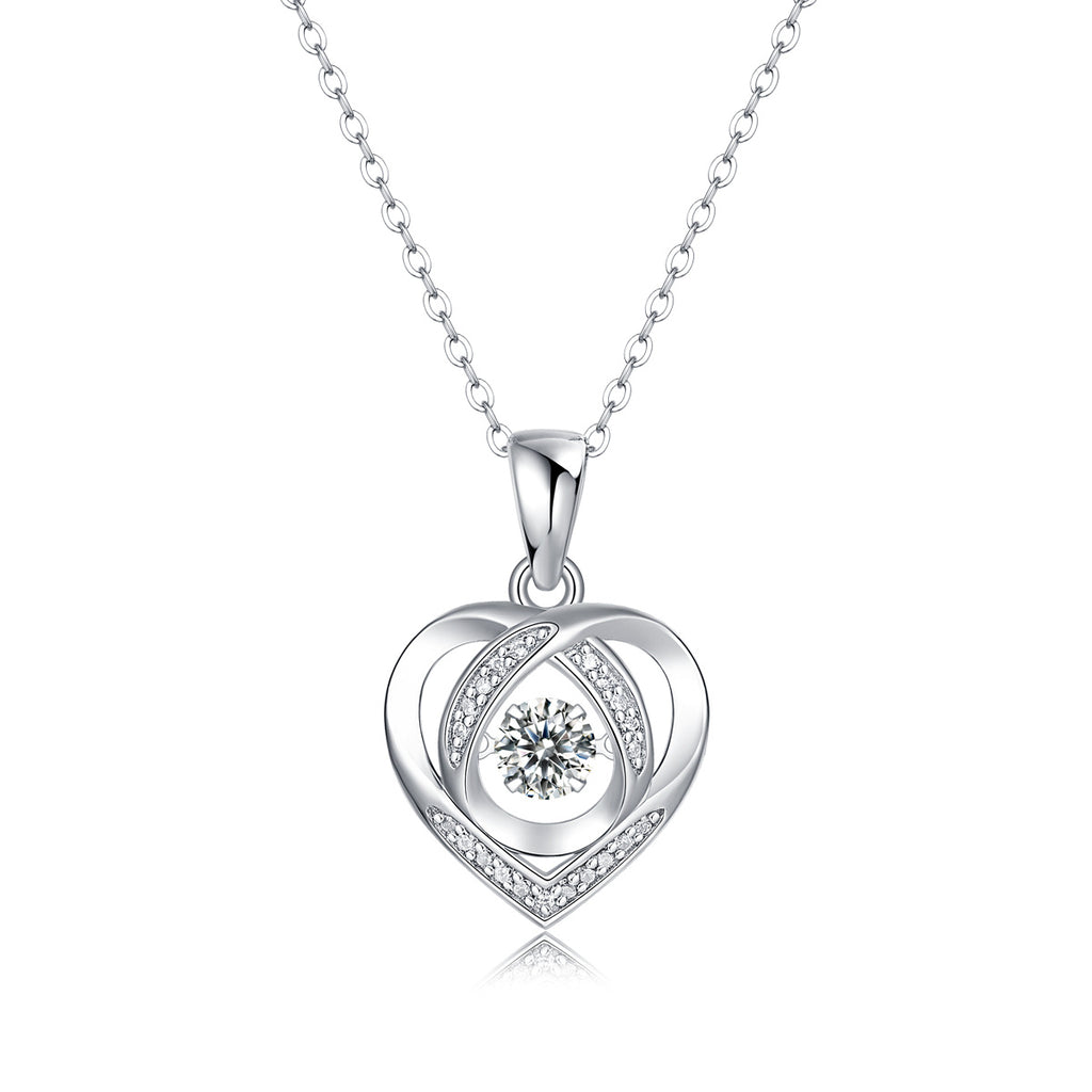 Heart of Love – Luxury Moissanite & Sterling Silver Pendant Necklace