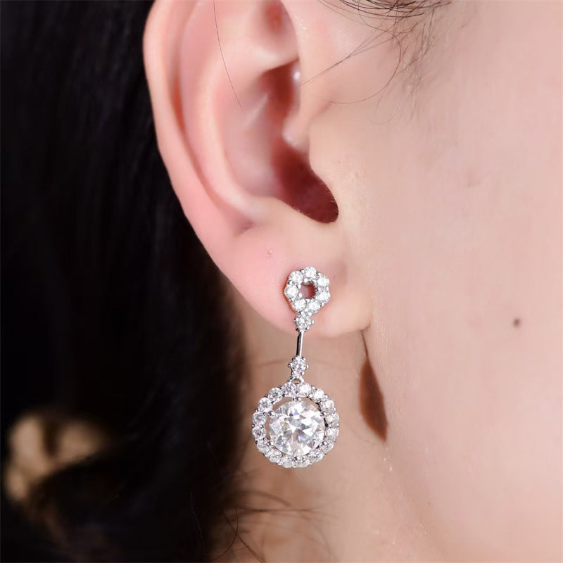 Luxury Moissanite 4 Carat Statement Earrings – Elegant Women’s Jewelry Gift