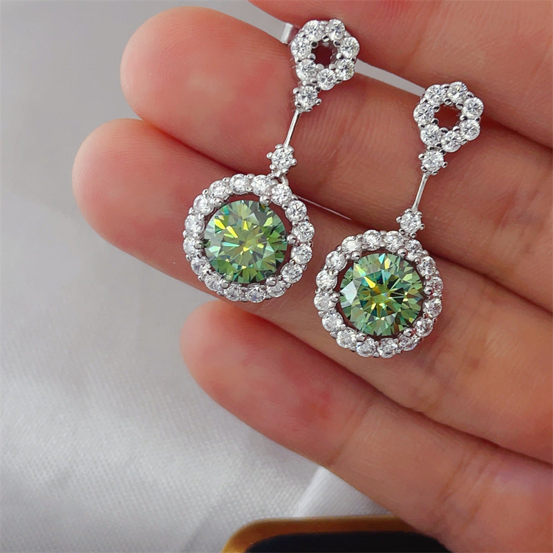 Luxury Moissanite 4 Carat Statement Earrings – Elegant Women’s Jewelry Gift