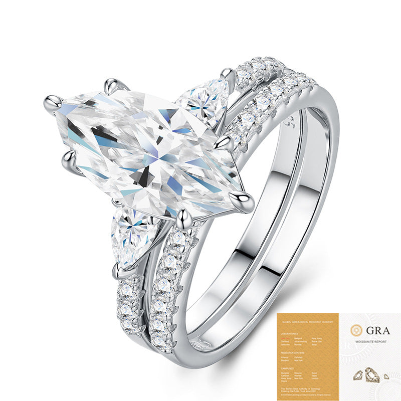Moissanite Marquise Cut Ring – Luxury Engagement & Anniversary Jewelry