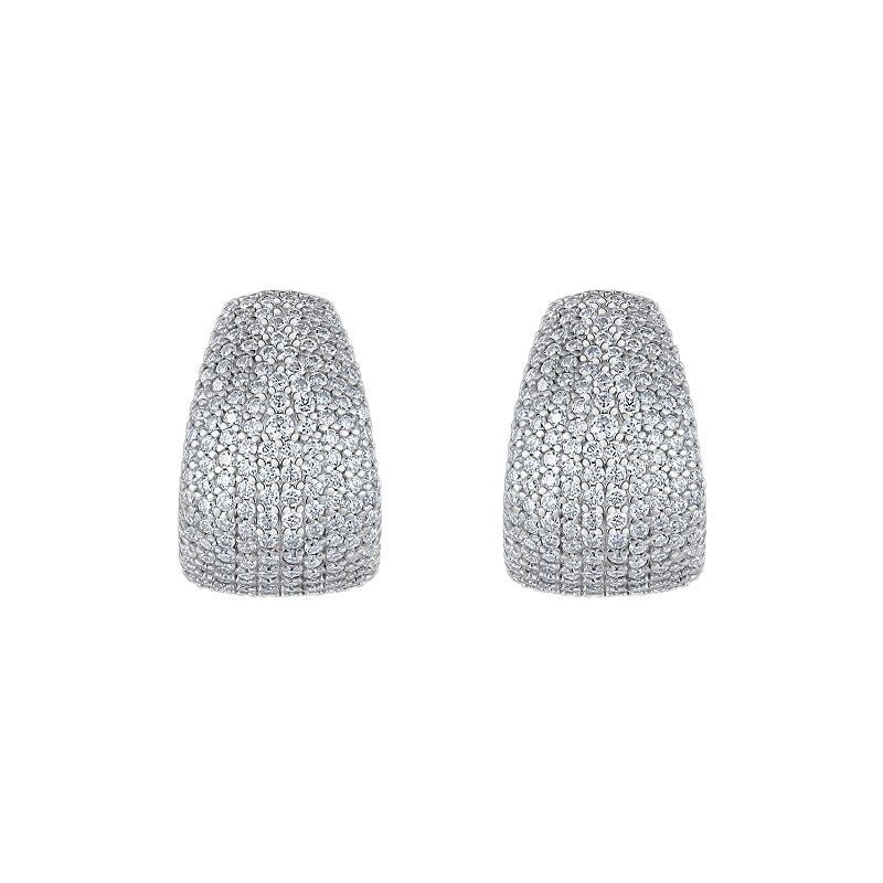 Luxury S925 Sterling Silver Pave Hoop Earrings – Sparkling Elegant Women’s Jewelry