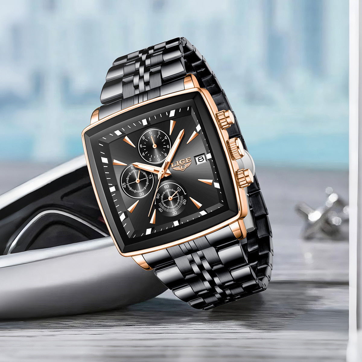 Luxury Business Square Dial Men’s Watch – Elegant Quartz Timepiece